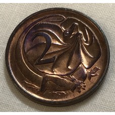 AUSTRALIA 1973 . TWO 2 CENTS COIN . FRILLED NECK LIZARD